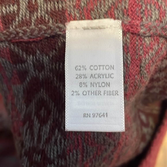 J Jill women’s skirt Medium 10 12 mini stretch knit sweater pattern red grey - Picture 4 of 8